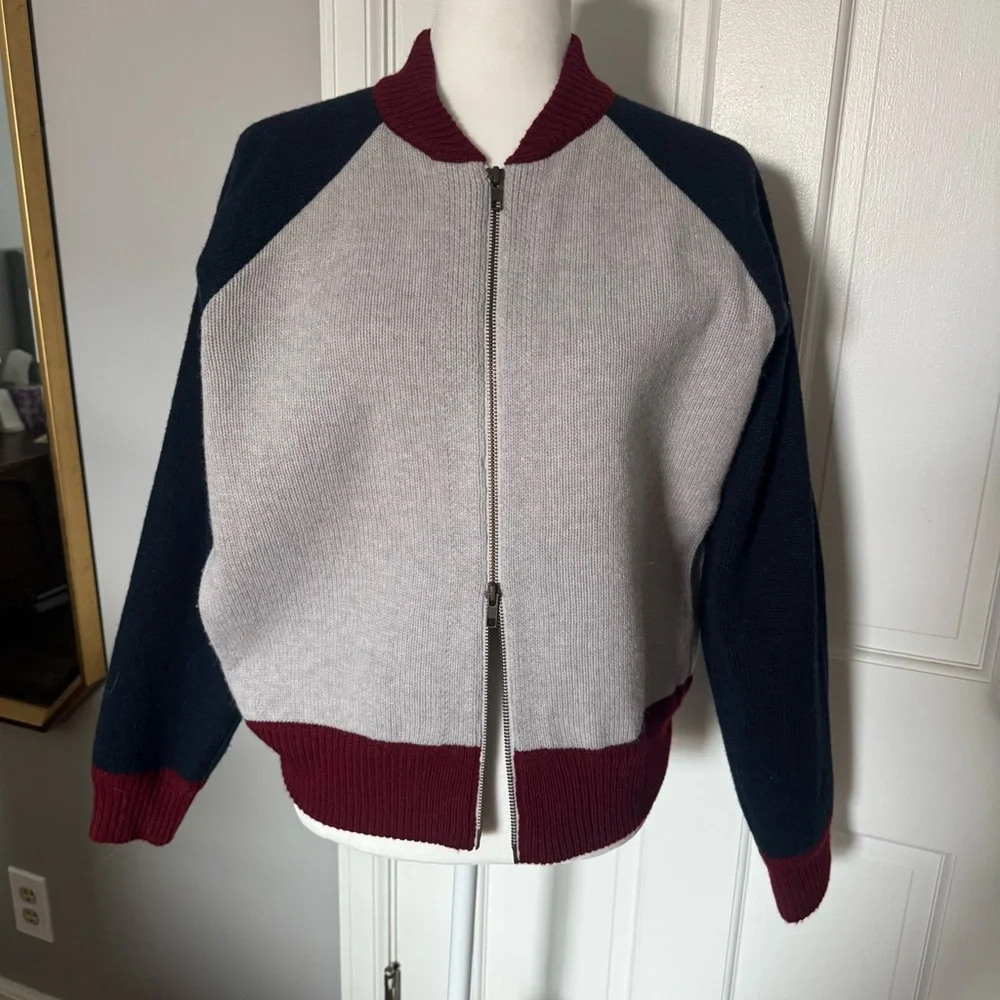 J CREW Wool Varsity Style Sweater Jacket - Picture 5 of 7